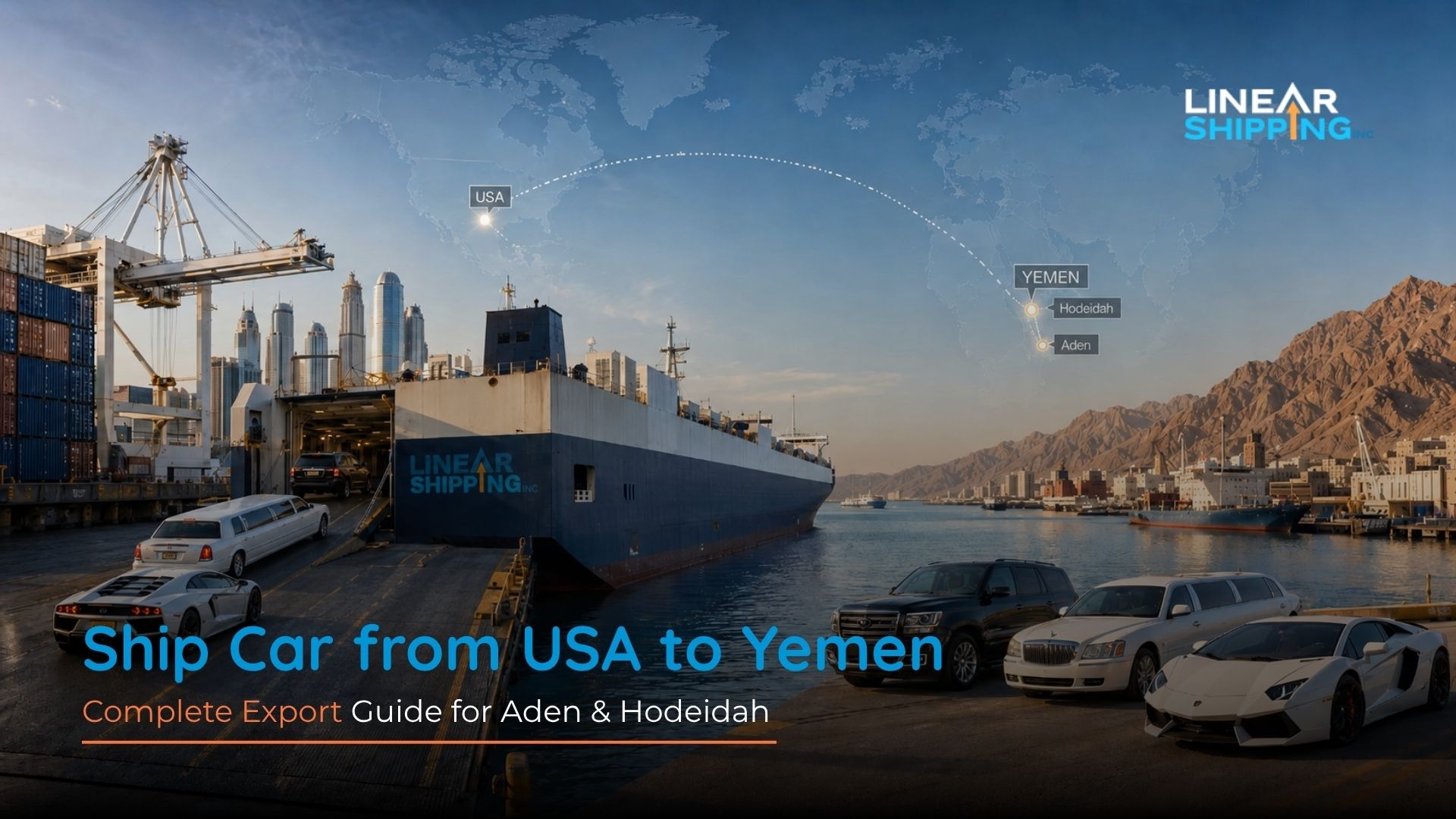 Ship car from USA to Yemen – Aden export guide – Linear Shipping